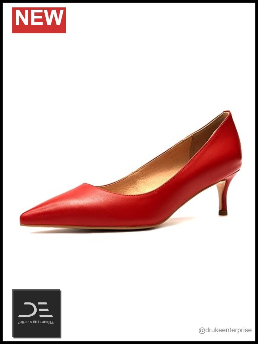 Women's Leather Pointed Toe Low Heel Slip Resistant Pump